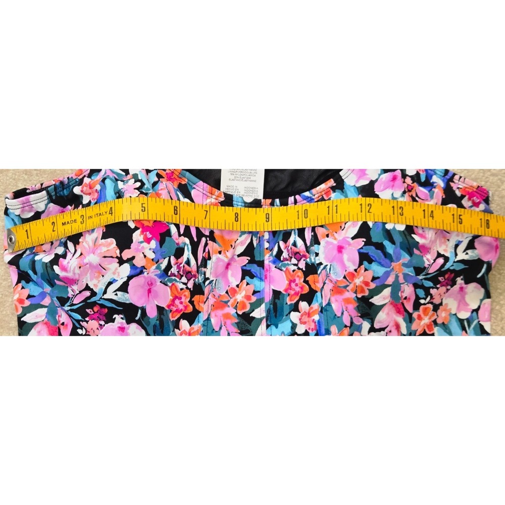 Swim Solutions Pleated Tankini Top&High Waist Brief Womens 14 Multi Floral NWT - Picture 5 of 16